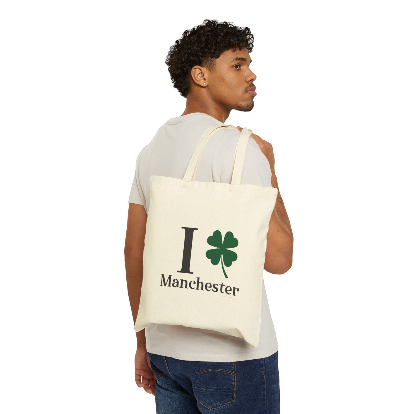 I Clover Manchester Cotton Canvas Tote Bag