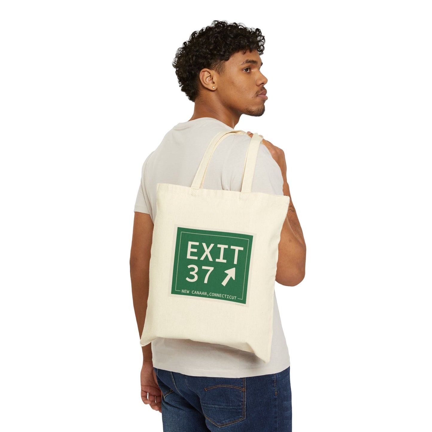 Vintage Exit 37 Merritt Parkway Sign Cotton Canvas Tote Bag