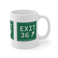 Vintage Exit 36 Merritt Parkway Sign Mug 11oz