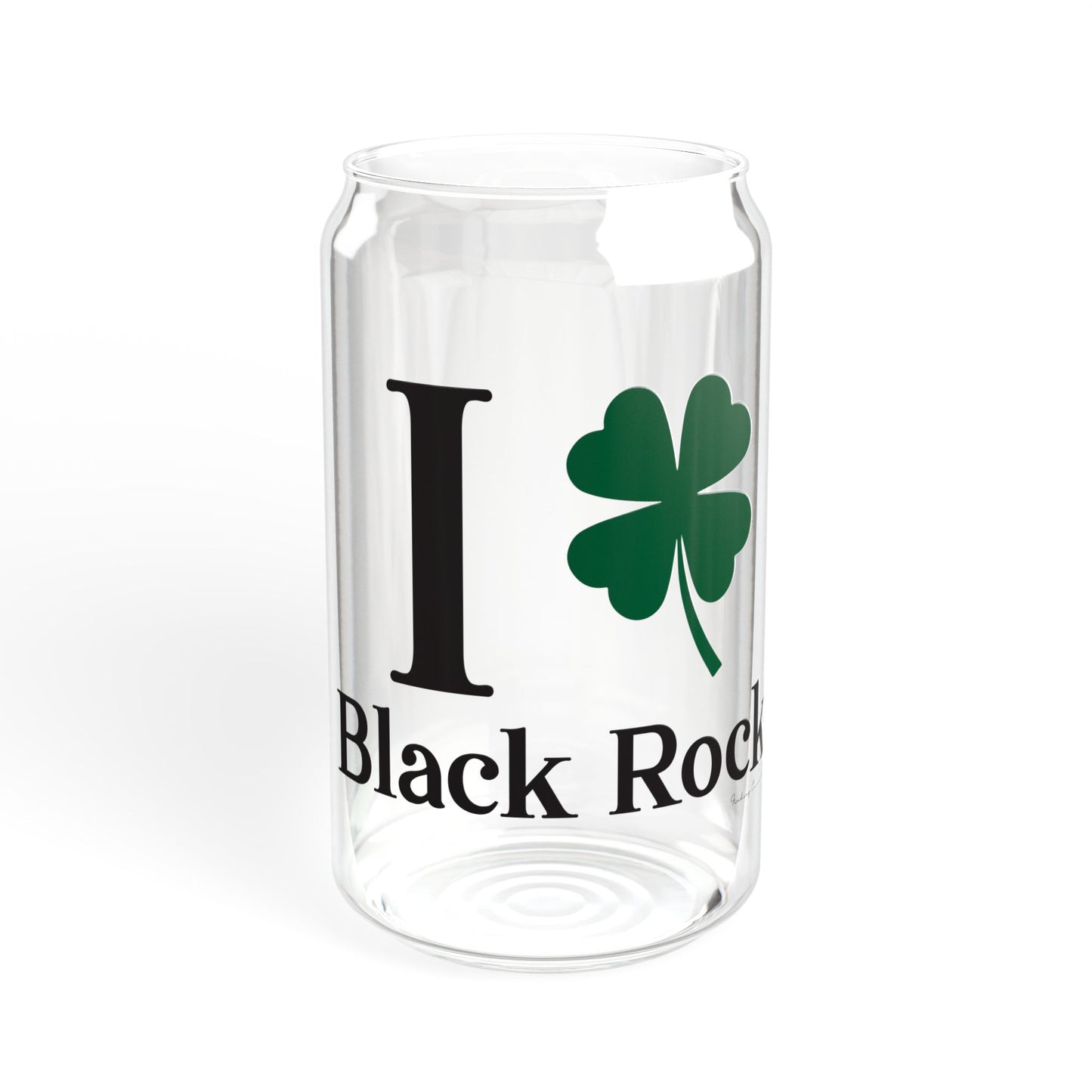 I Clover Black Rock Sipper Glass, 16oz