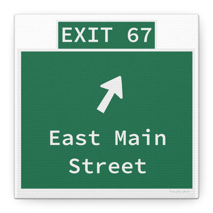 Vintage WCP Exit 67 Sign Matte Canvas, Stretched, 1.25"