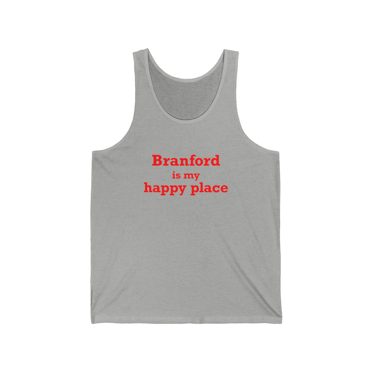 Branford is My Happy Place Unisex Jersey Tank Top