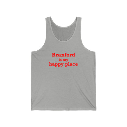 Branford is My Happy Place Unisex Jersey Tank Top