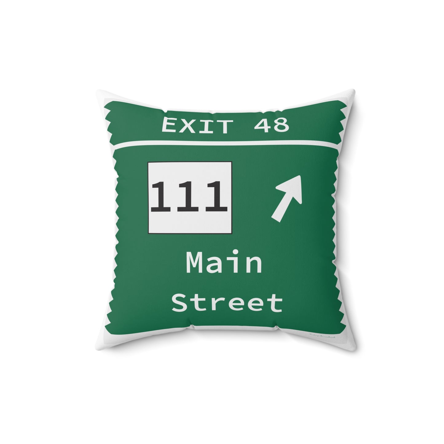 Vintage Merritt Parkway Exit 48 Sign Spun Polyester Square Pillow