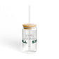 Love Strawberry Hill Glass Can with Straw and Lid, 16oz