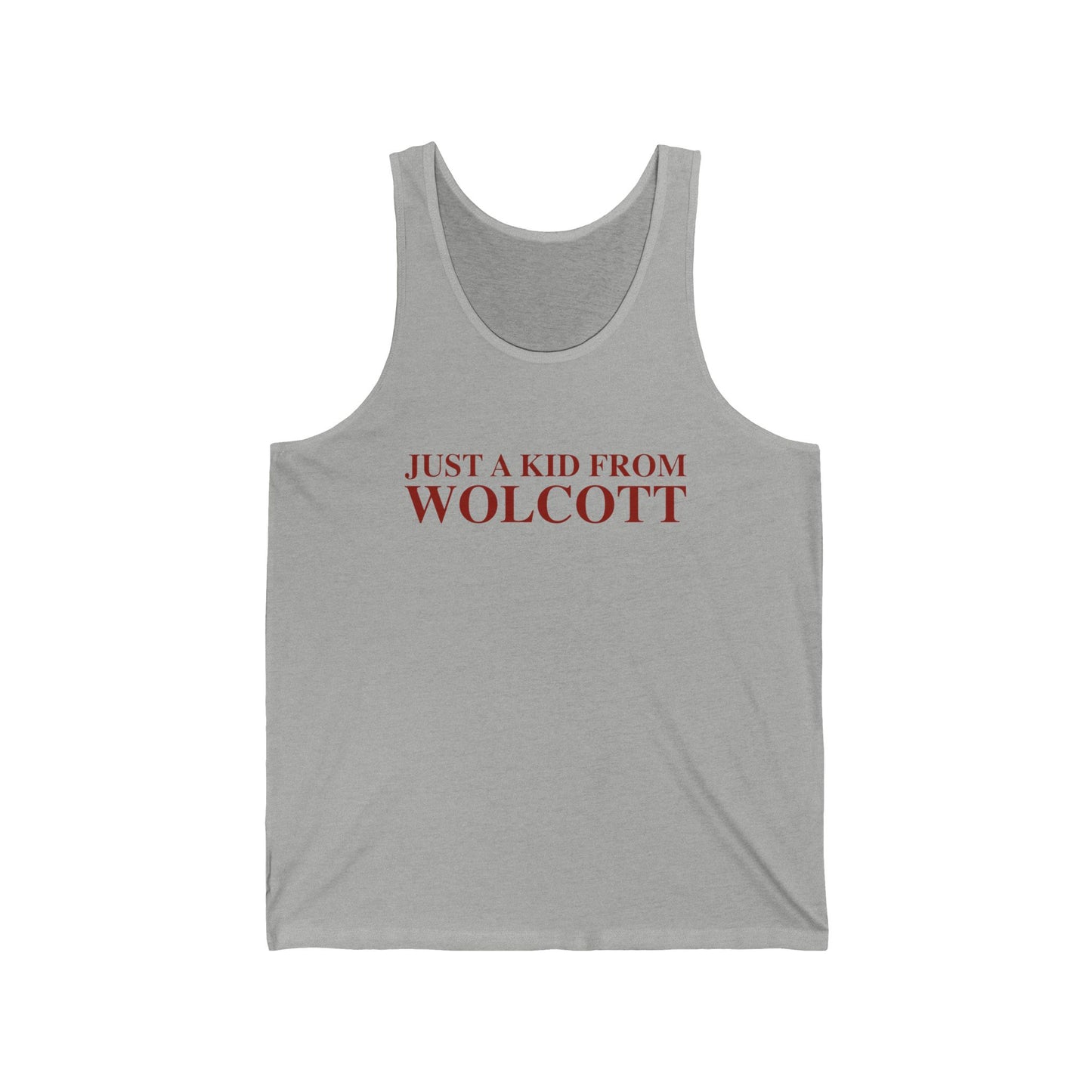 Just a kid from Wolcott Unisex Jersey Tank Top