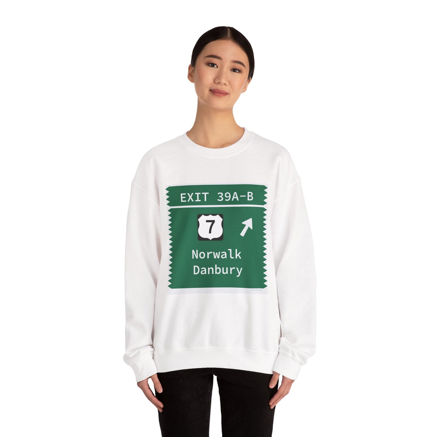 Vintage Merritt Parkway Exit 39 A-B Sign Unisex Heavy Blend™ Crewneck Sweatshirt