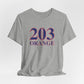 203 Orange Red White & Blue Unisex Jersey Short Sleeve T-Shirt