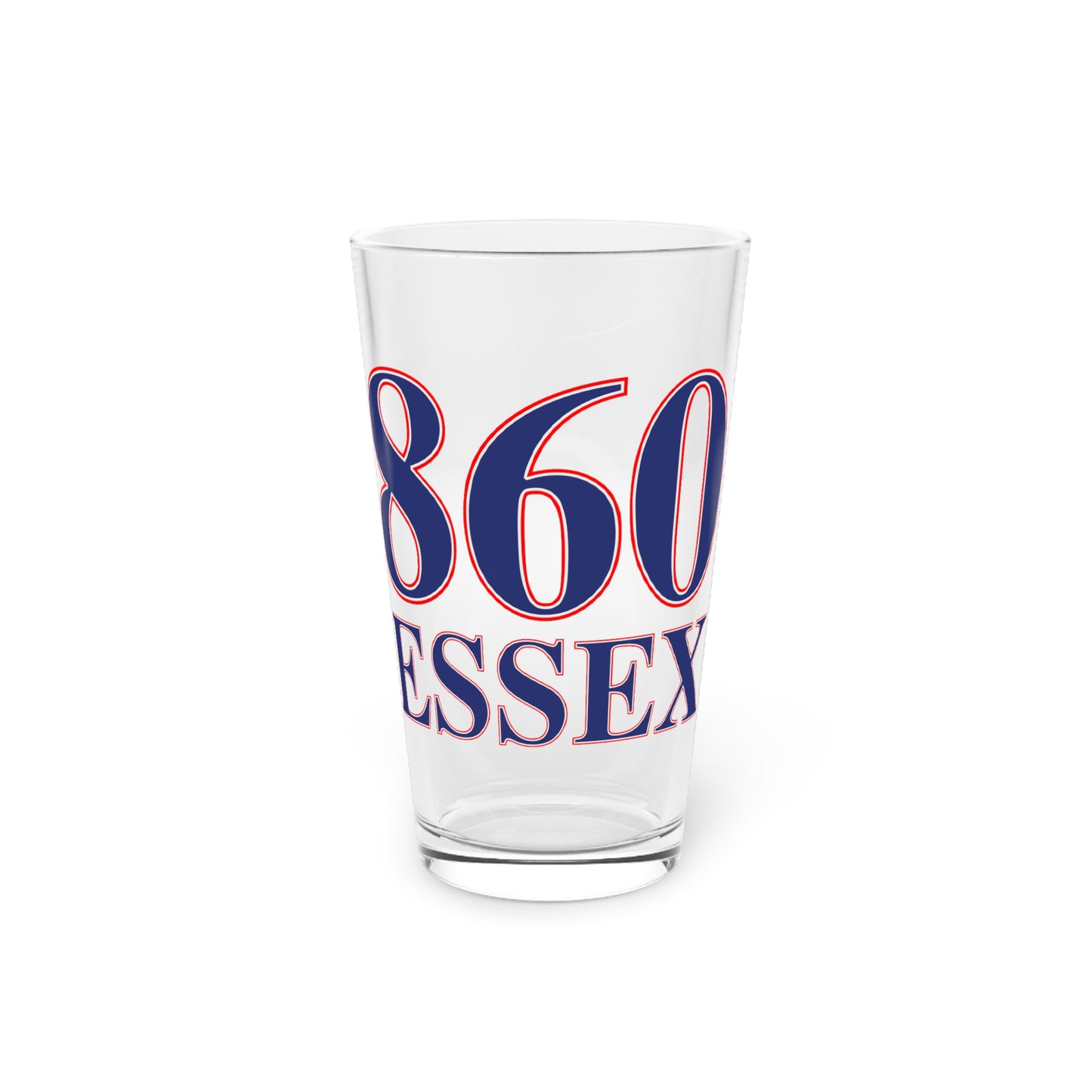860 Essex Red, White & Blue Pint Glass, 16oz
