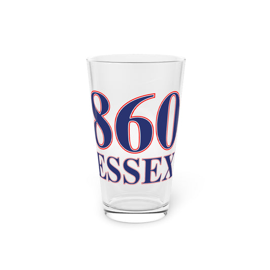 860 Essex Red, White & Blue Pint Glass, 16oz