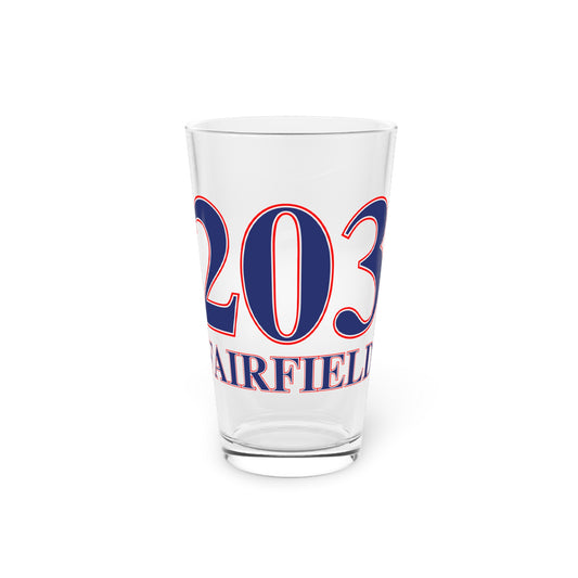 203 Fairfield Red, White & Blue Pint Glass, 16oz
