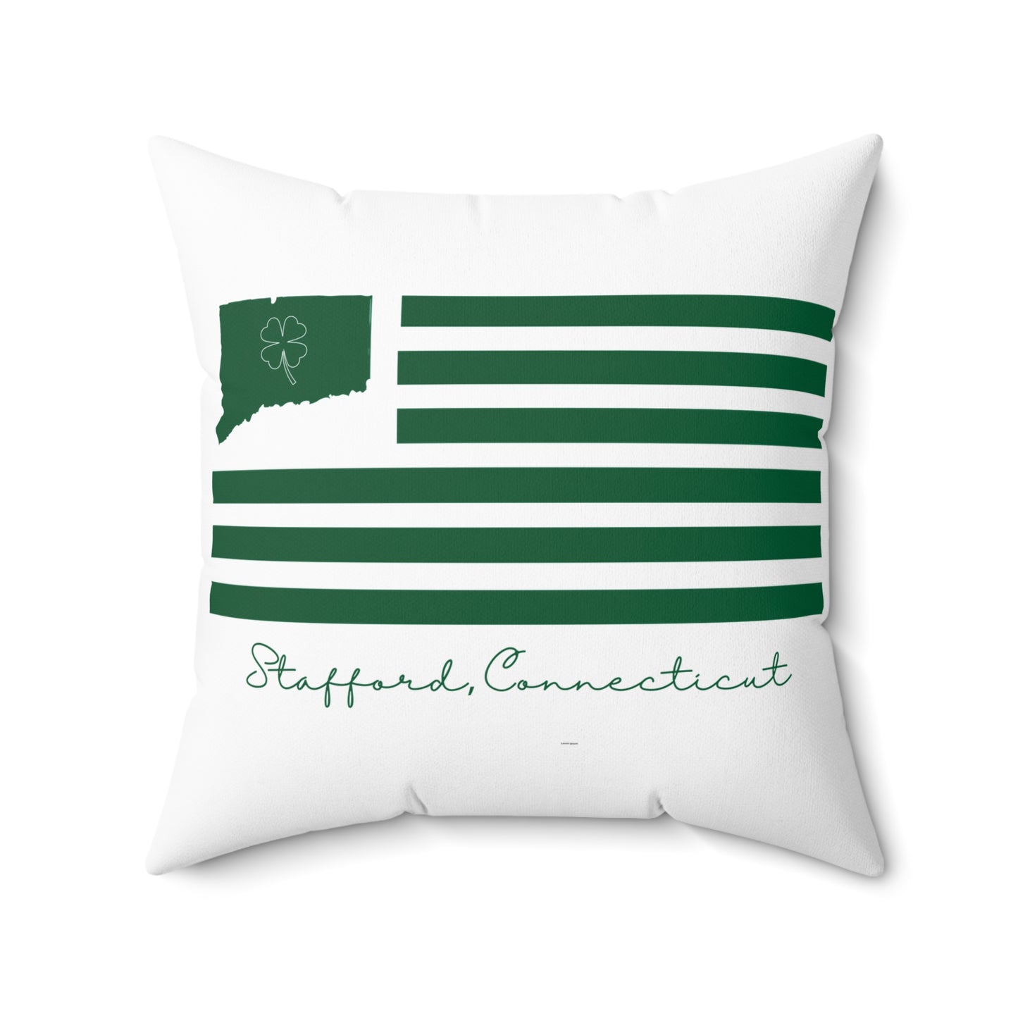 Stafford Connecticut St. Patrick’s Day Flag Spun Polyester Square Pillow