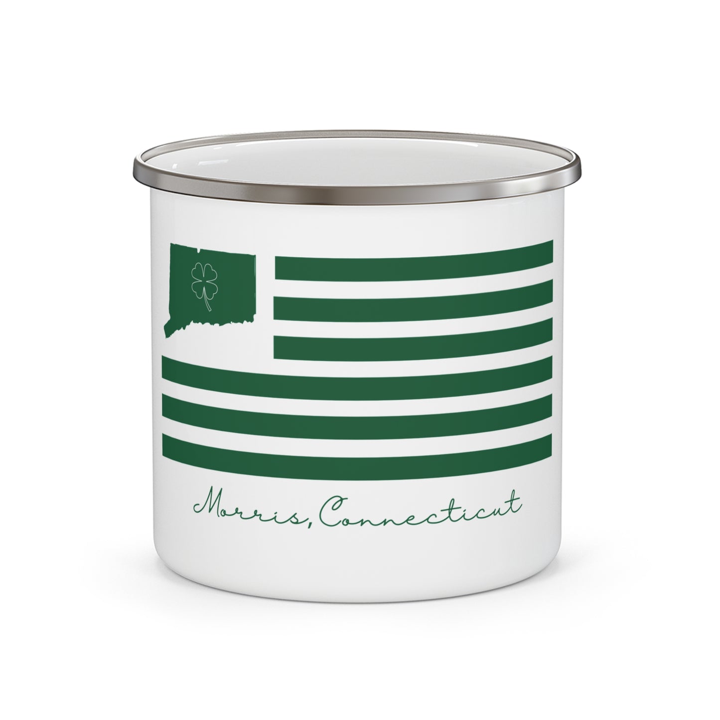 Morris Connecticut St. Patrick’s Day Flag Enamel Camping Mug