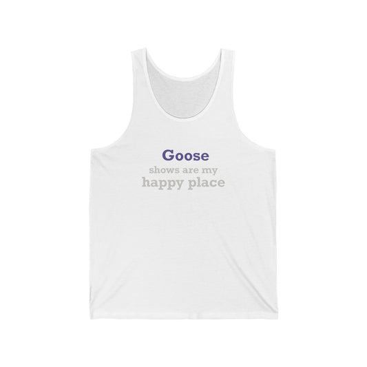 Goose Shows Are My Happy Place - Gray & Purple Unisex Jersey Tank Top