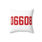 06608 Bridgeport Connecticut Zip Code Spun Polyester Square Pillow
