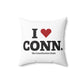 I Heart CONN. Spun Polyester Square Pillow