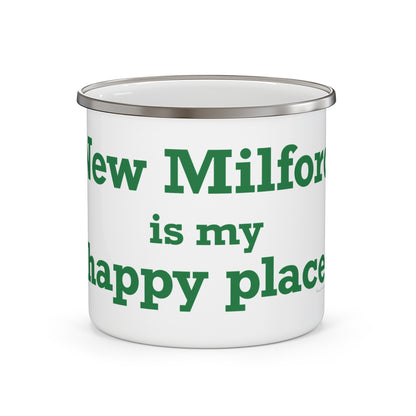 New Milford is My Happy Place Enamel Camping Mug