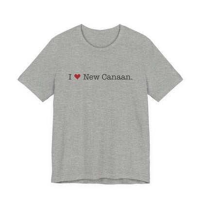I Heart New Canaan. Unisex Jersey Short Sleeve T-Shirt