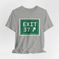 Vintage Exit 37 Merritt Parkway Sign Unisex Jersey Short Sleeve T-Shirt