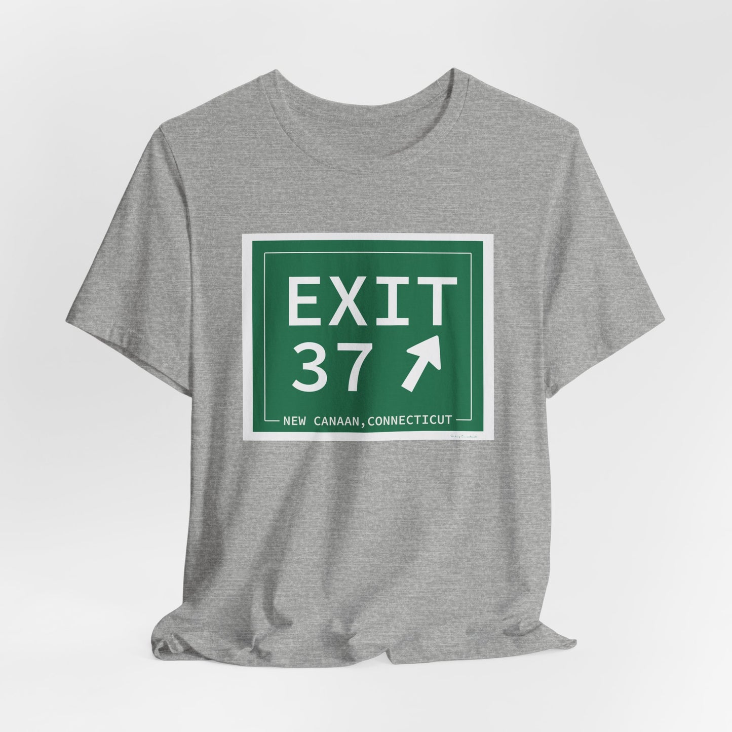 Vintage Exit 37 Merritt Parkway Sign Unisex Jersey Short Sleeve T-Shirt