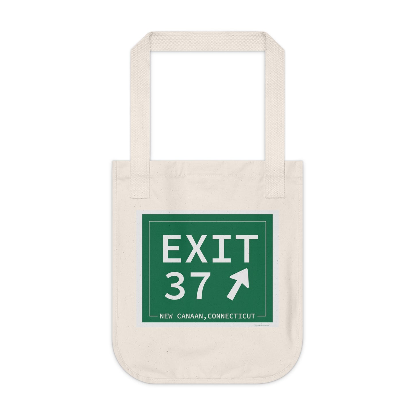 Vintage Exit 37 Merritt Parkway Sign Organic Canvas Tote Bag