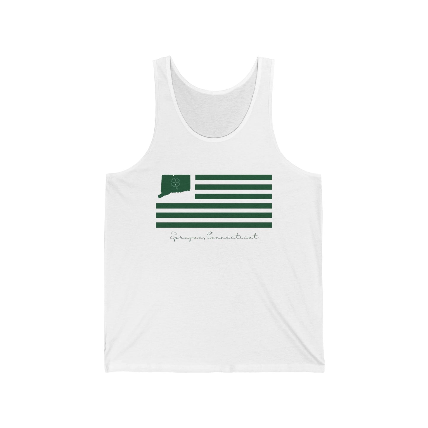 Sprague Connecticut St. Patrick’s Day Flag Unisex Jersey Tank Top