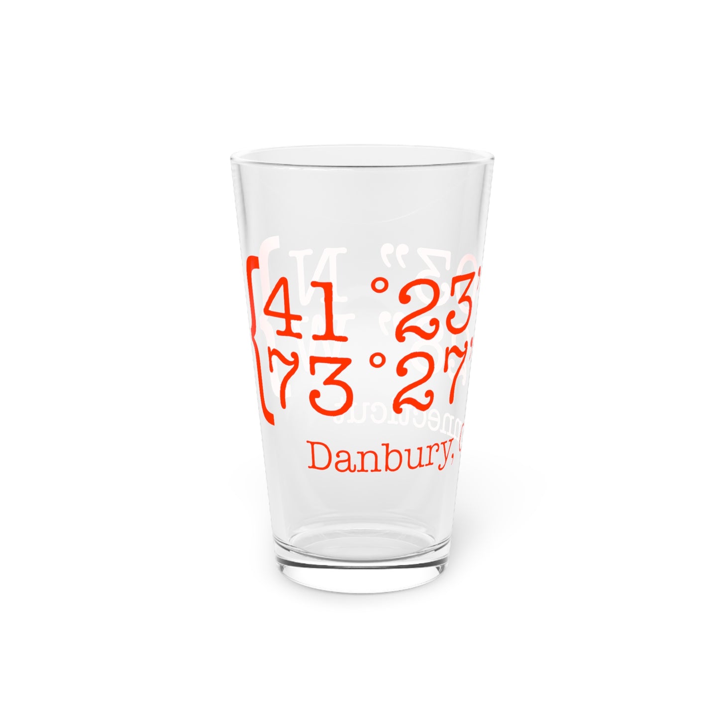 Danbury Coordinates Pint Glass, 16oz