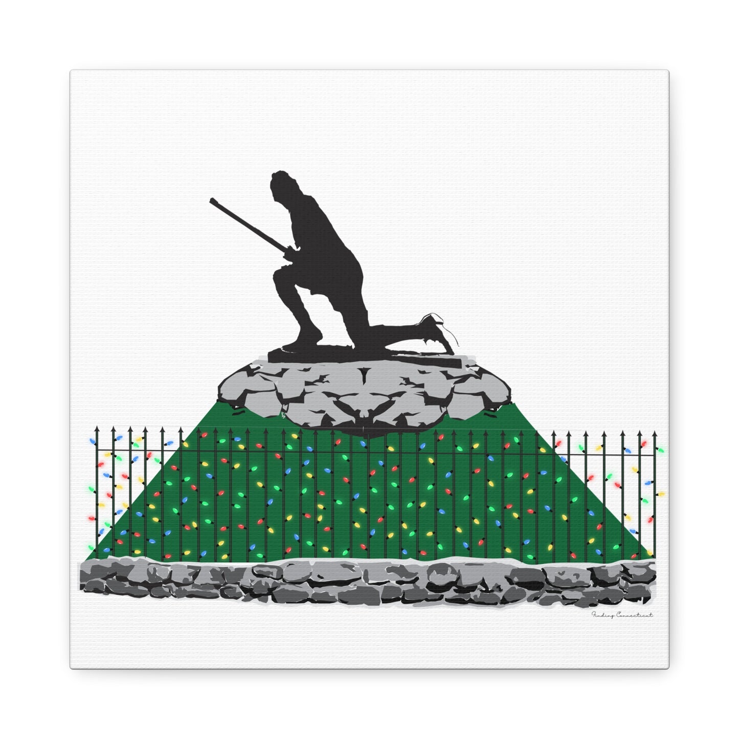 Minuteman Holiday Lights Matte Canvas, Stretched, 1.25"