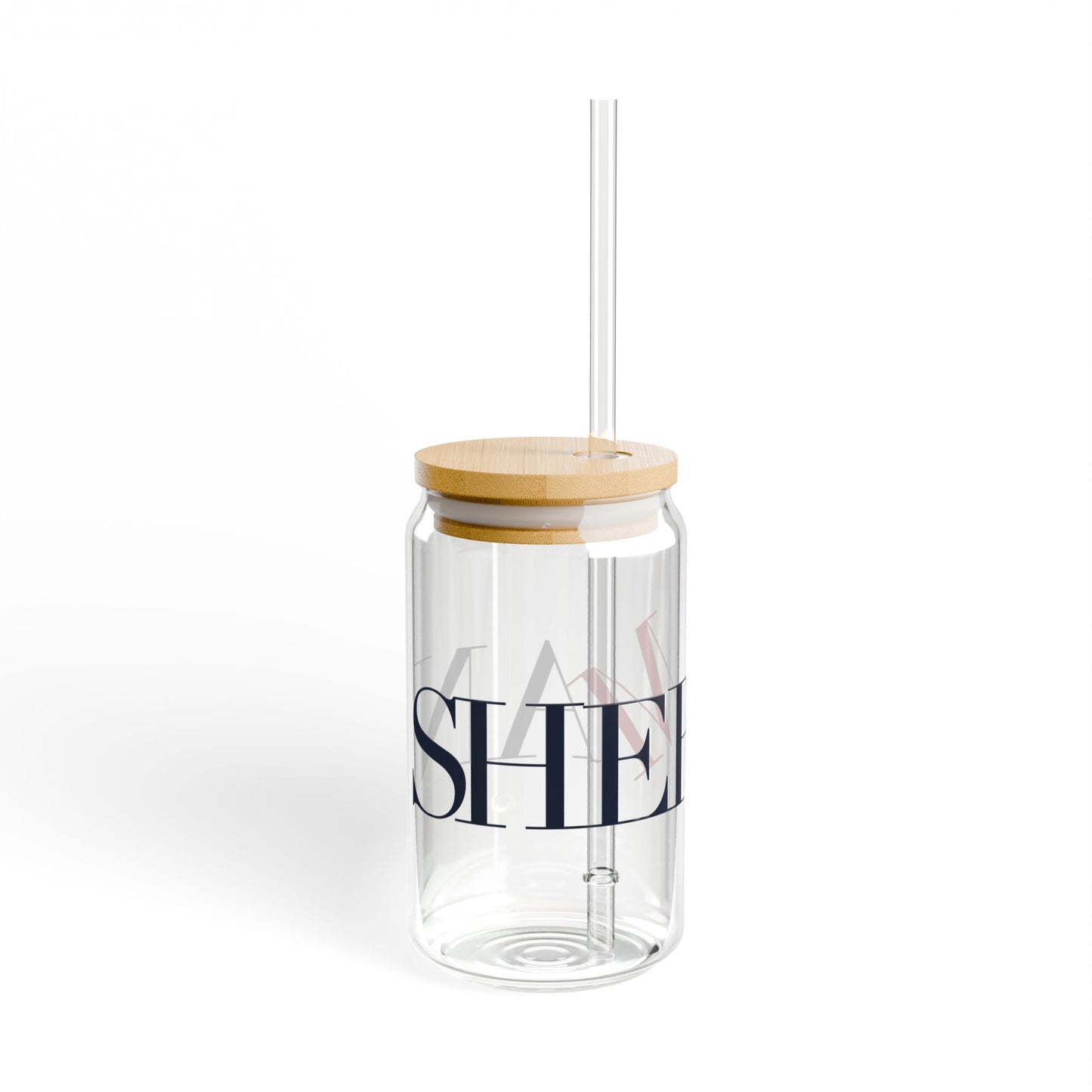 41 Tilt Sherman Glass Can with Straw and Lid, 16oz