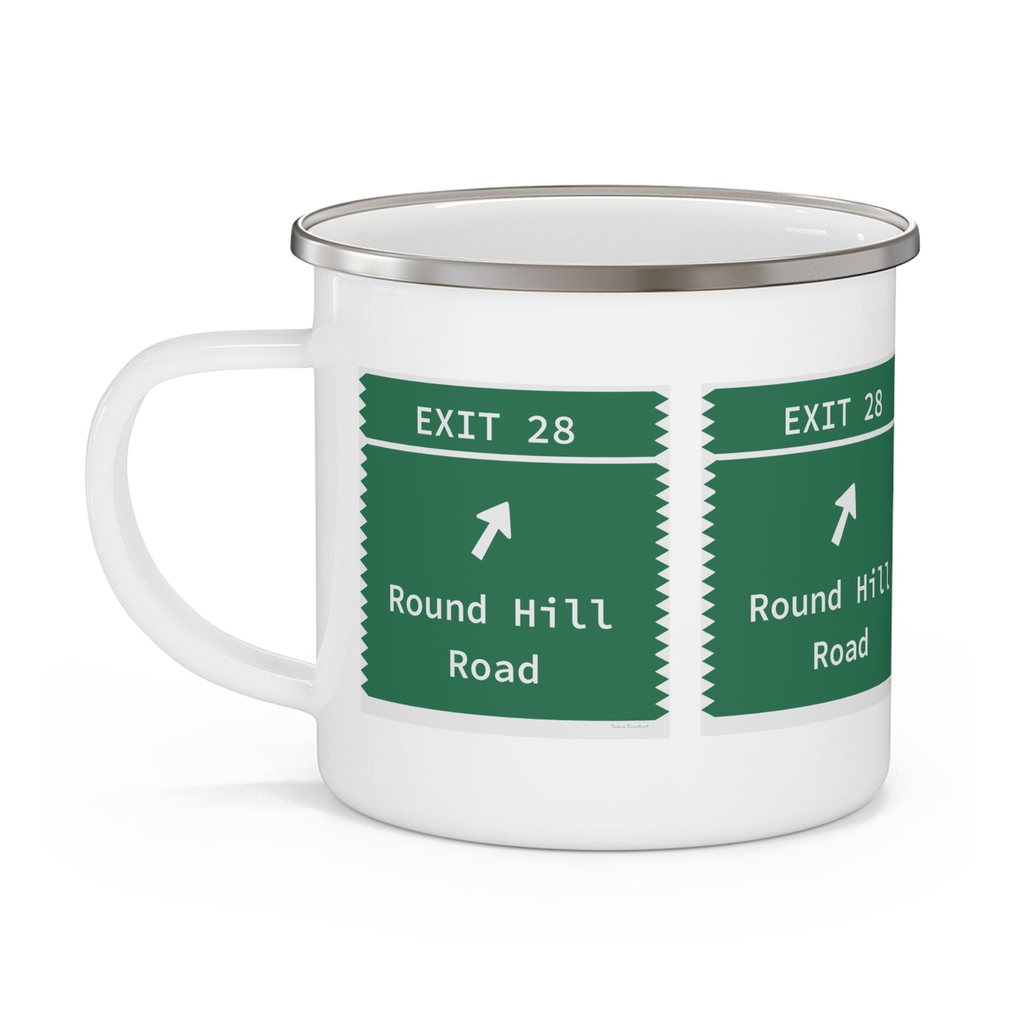 Vintage Merritt Parkway Exit 28 Sign Enamel Camping Mug
