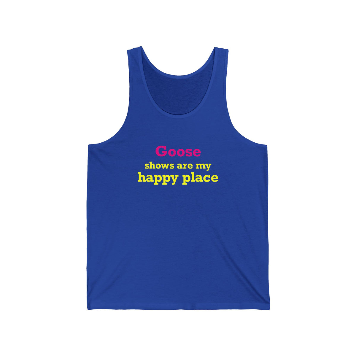 Goose Shows Are My Happy Place - Yellow & Pink Unisex Jersey Tank Top