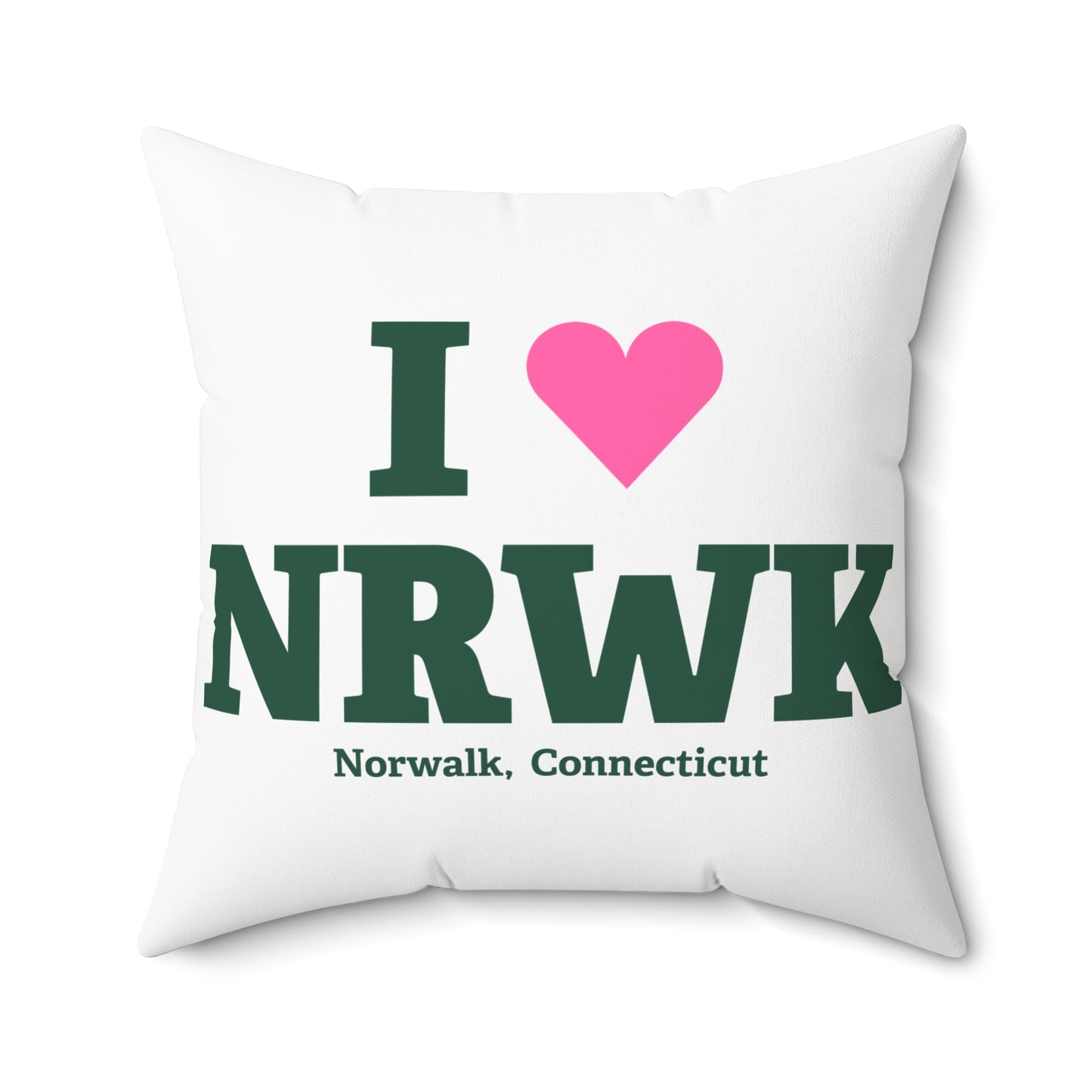 I Heart NRWK Spun Polyester Square Pillow