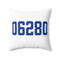 06280 Windham Connecticut Zip Code Spun Polyester Square Pillow