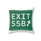 Vintage Exit 55B WCP Sign Spun Polyester Square Pillow