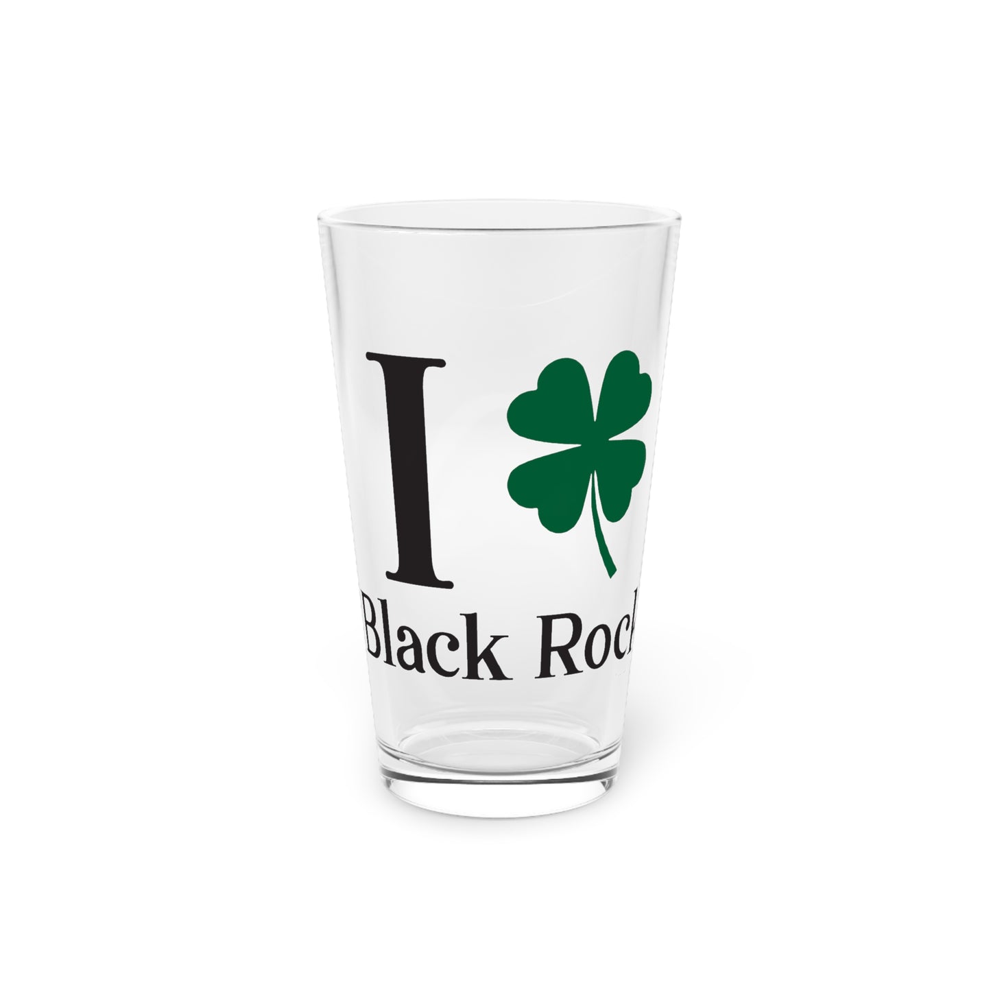 I Clover Black Rock Pint Glass, 16oz