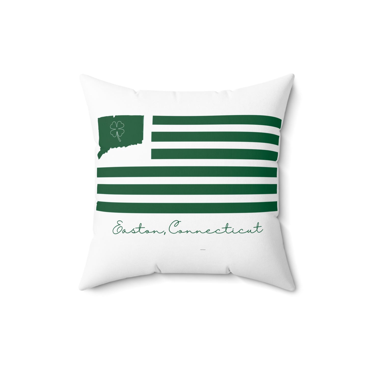 Easton Connecticut St Patrick’s Day Flag Spun Polyester Square Pillow