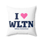 I Heart WLTN Spun Polyester Square Pillow