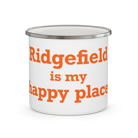 Ridgefield Is My Happy Place Enamel Camping Mug