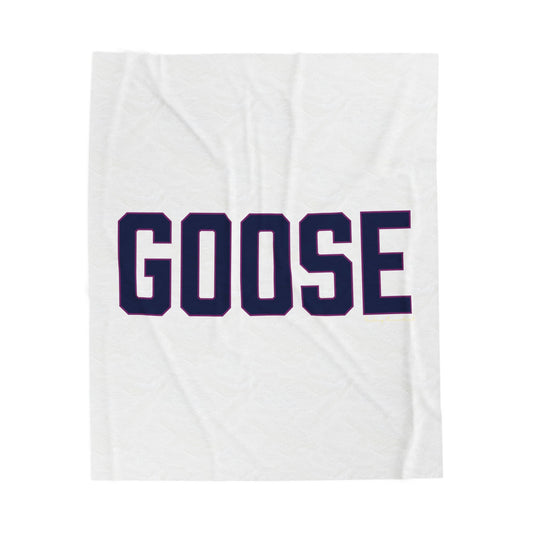 Goose Zip Code Blue & Purple Velveteen Plush Blanket