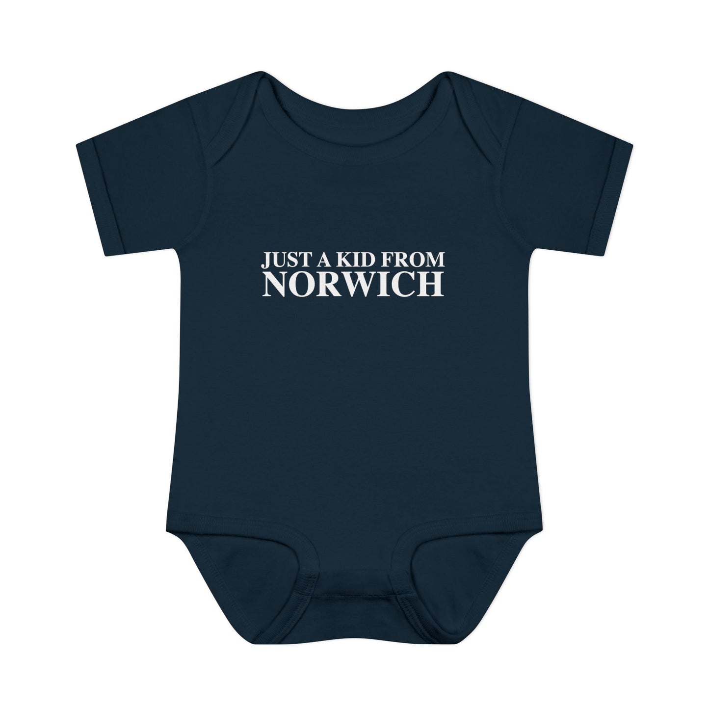 Just a kid from Norwich Infant Baby Rib Bodysuit