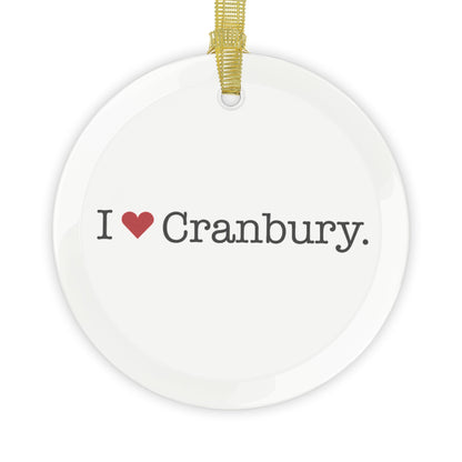 I Heart Cranbury. Glass Ornaments