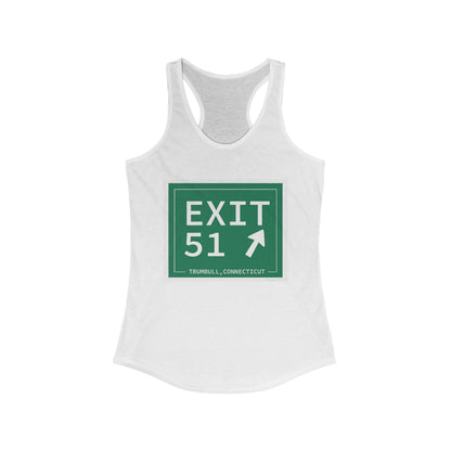 Vintage Exit 51  Merritt Parkway Sign Women's Ideal Racerback Tank Top
