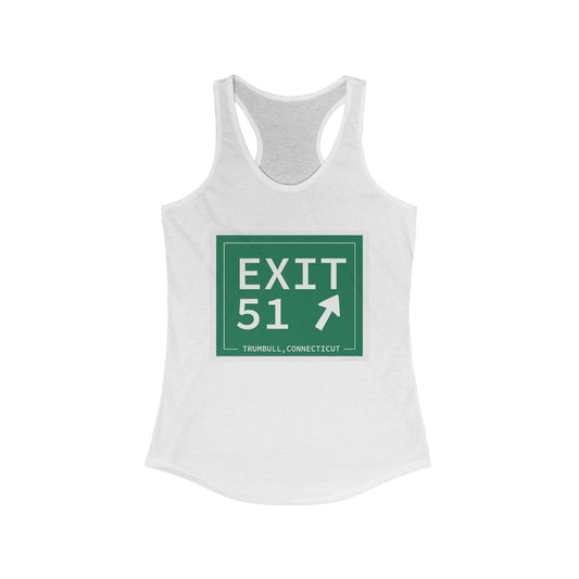 Vintage Exit 51  Merritt Parkway Sign Women's Ideal Racerback Tank Top