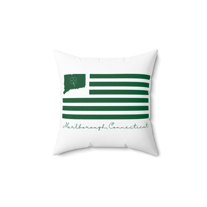 Marlborough Connecticut St. Patrick’s Day Flag Spun Polyester Square Pillow