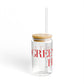41 Tilt Greenfield Hill Glass Can with Straw and Lid, 16oz