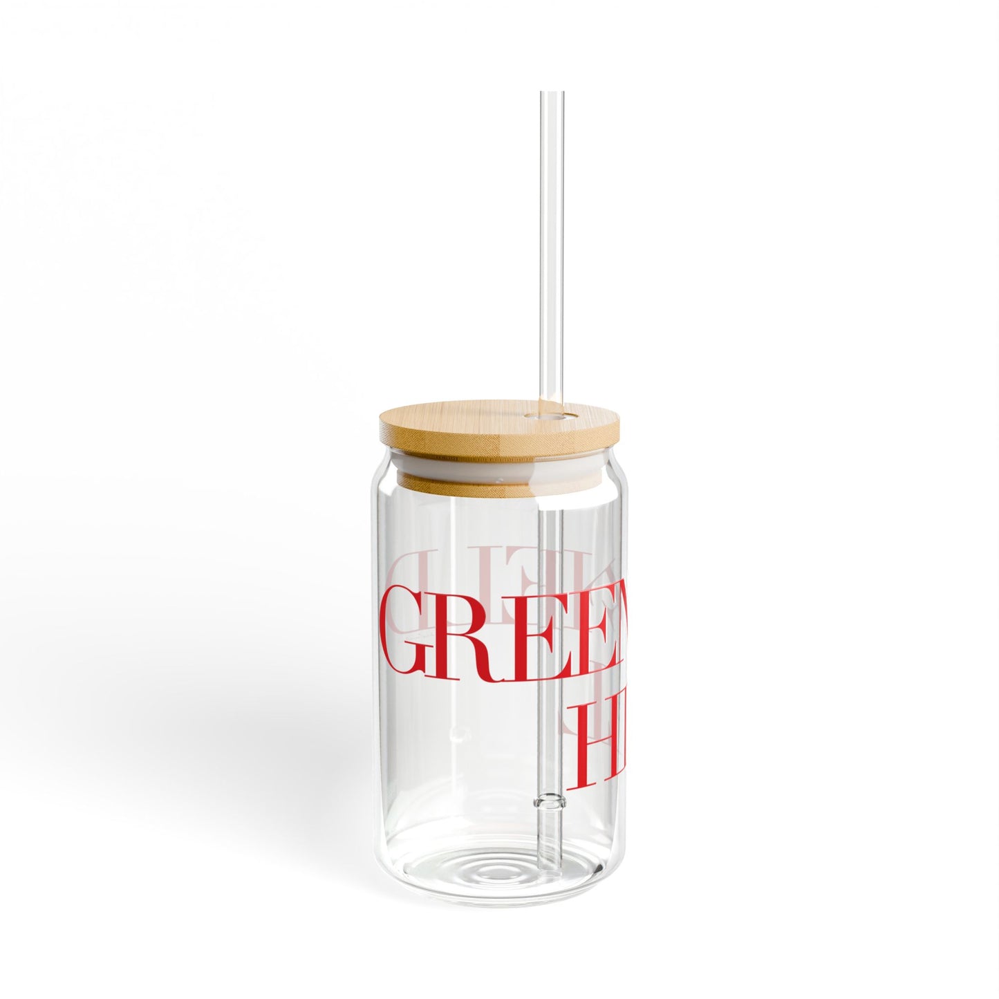 41 Tilt Greenfield Hill Glass Can with Straw and Lid, 16oz