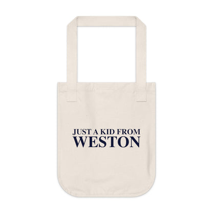 Just a kid from Weston Organic Canvas Tote Bag