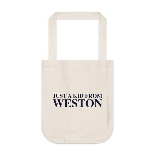Just a kid from Weston Organic Canvas Tote Bag