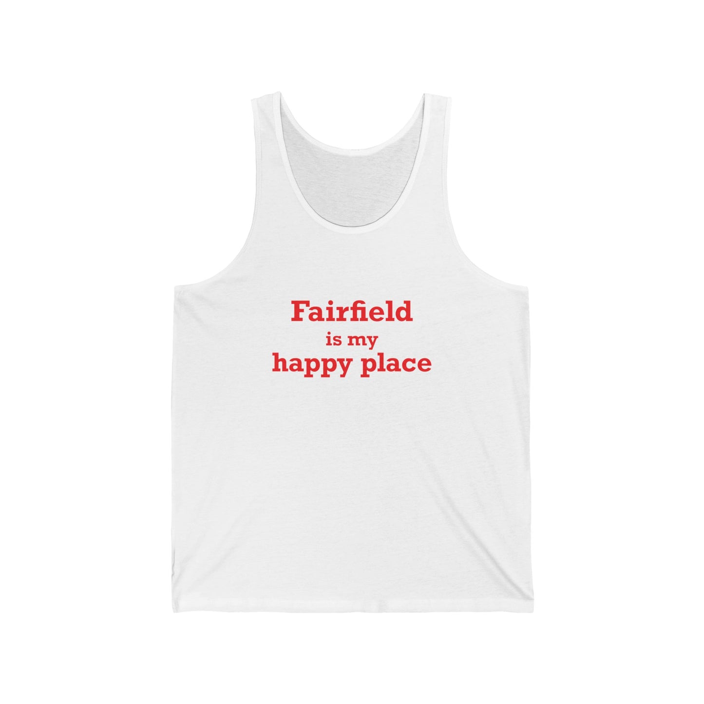 Fairfield Is My Happy Place Unisex Jersey Tank Top