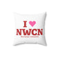 I Heart NWCN Spun Polyester Square Pillow